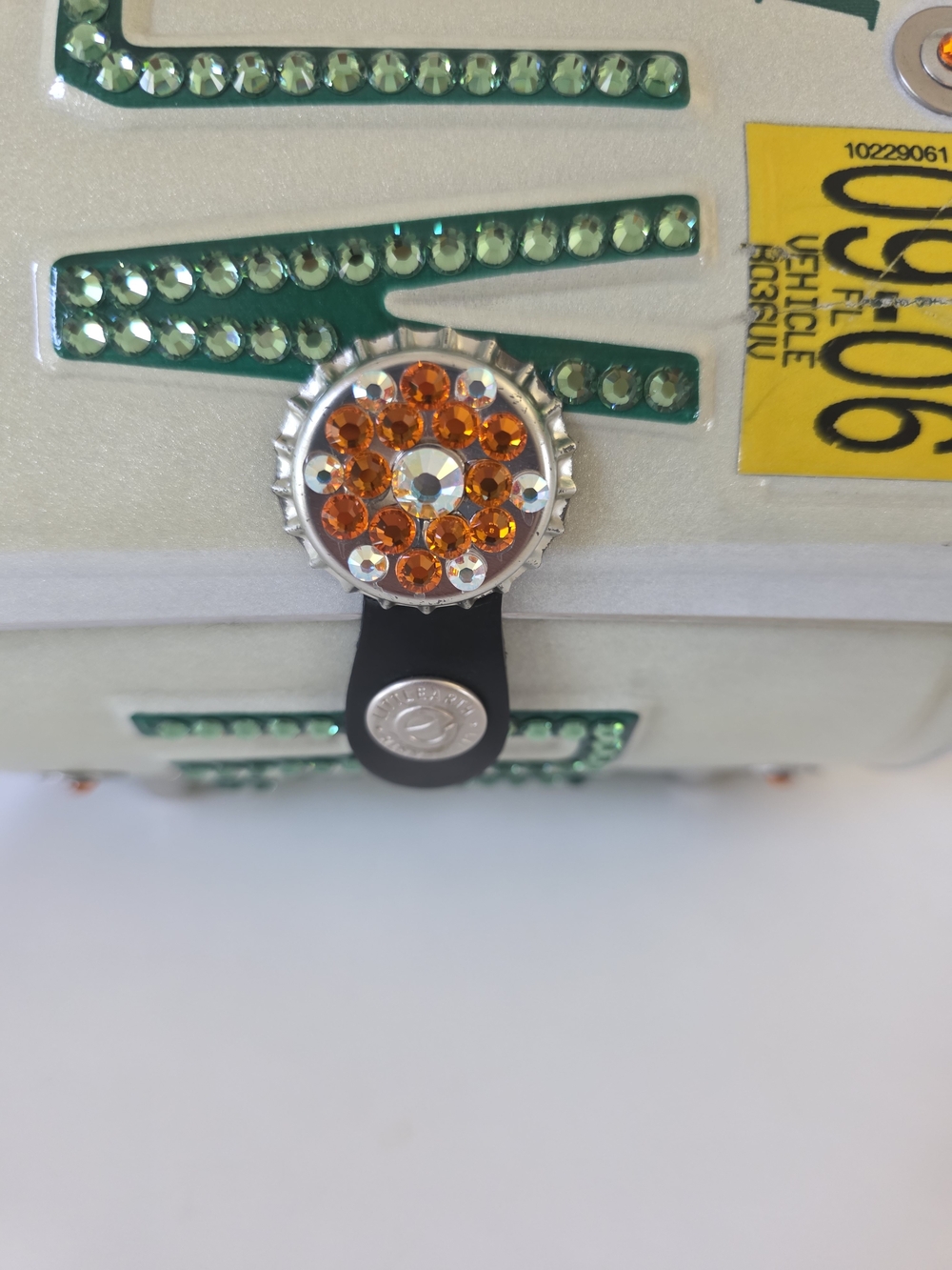 Vintage Littlearth Roadflair FL Swarovski Crystal License Plate Hand Bag- Rare - Picture 6 of 17